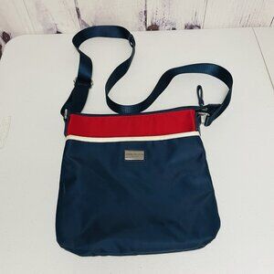Tommy Hilfiger Navy Blue Red White Nylon Crossbody Bag